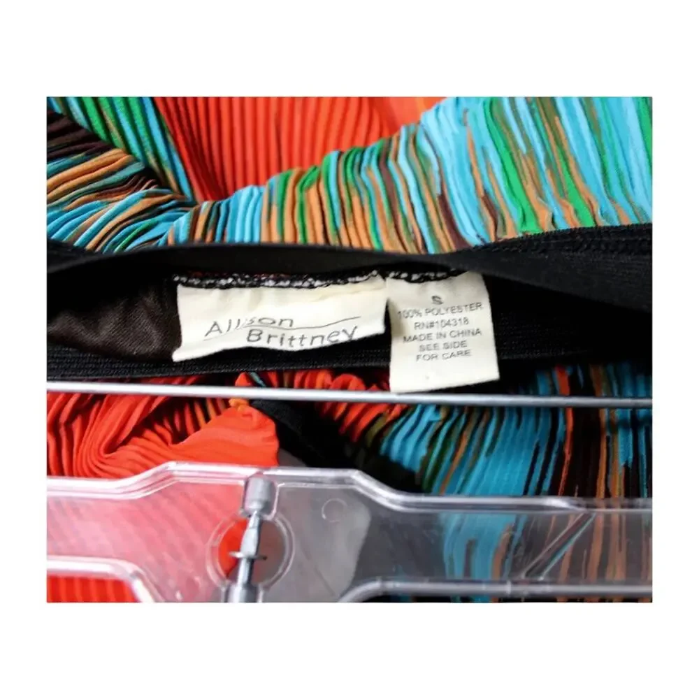 Allison Brittney Micro Pleated Polyester Chiffon Skirt Size Small